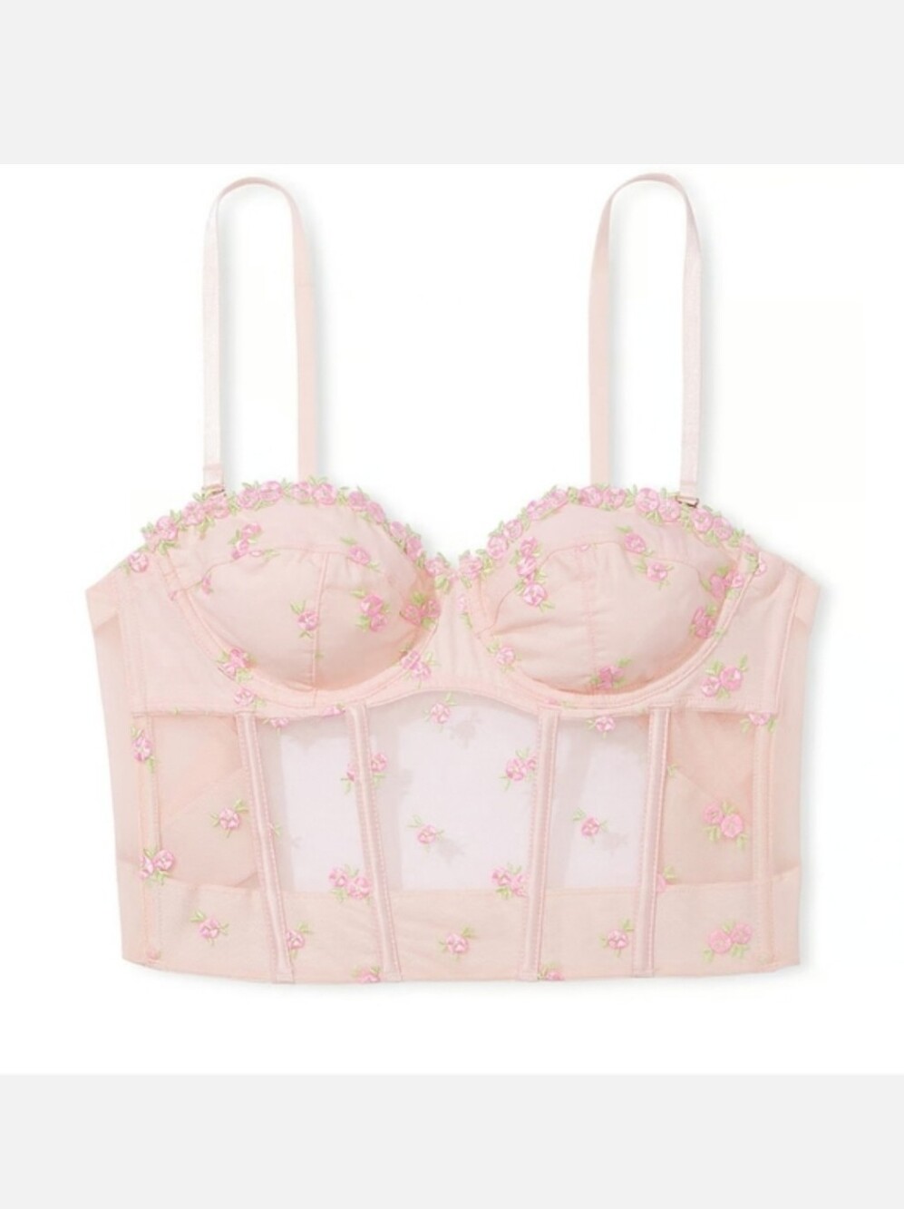 Victoria's secret dream Angel's rosebud embroidery corset bra top 36D